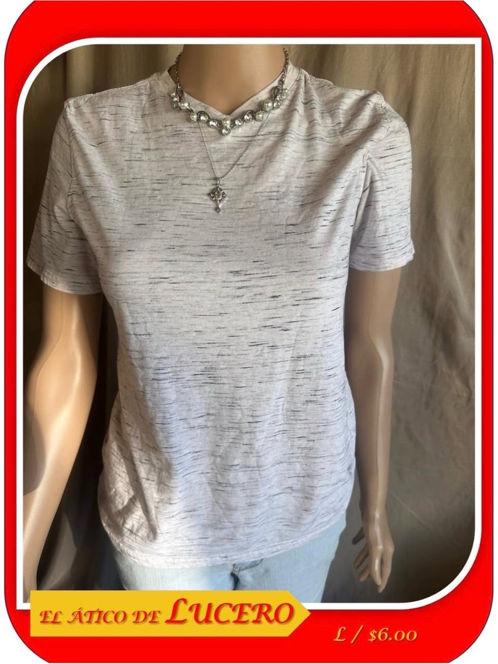 Cat & Jack Heathered White Short Sleeve Tee